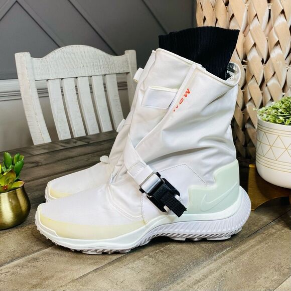 Nike Nikelab NSW Gaiter Boot White-Barely‎ Green-Black Women’s Size 10 - Picture 1 of 7